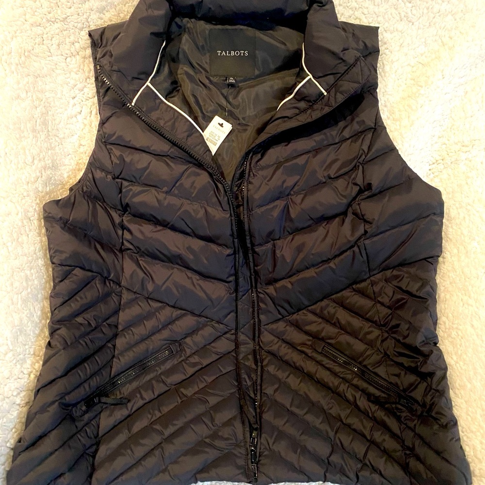 Talbots XL black down puffer vest